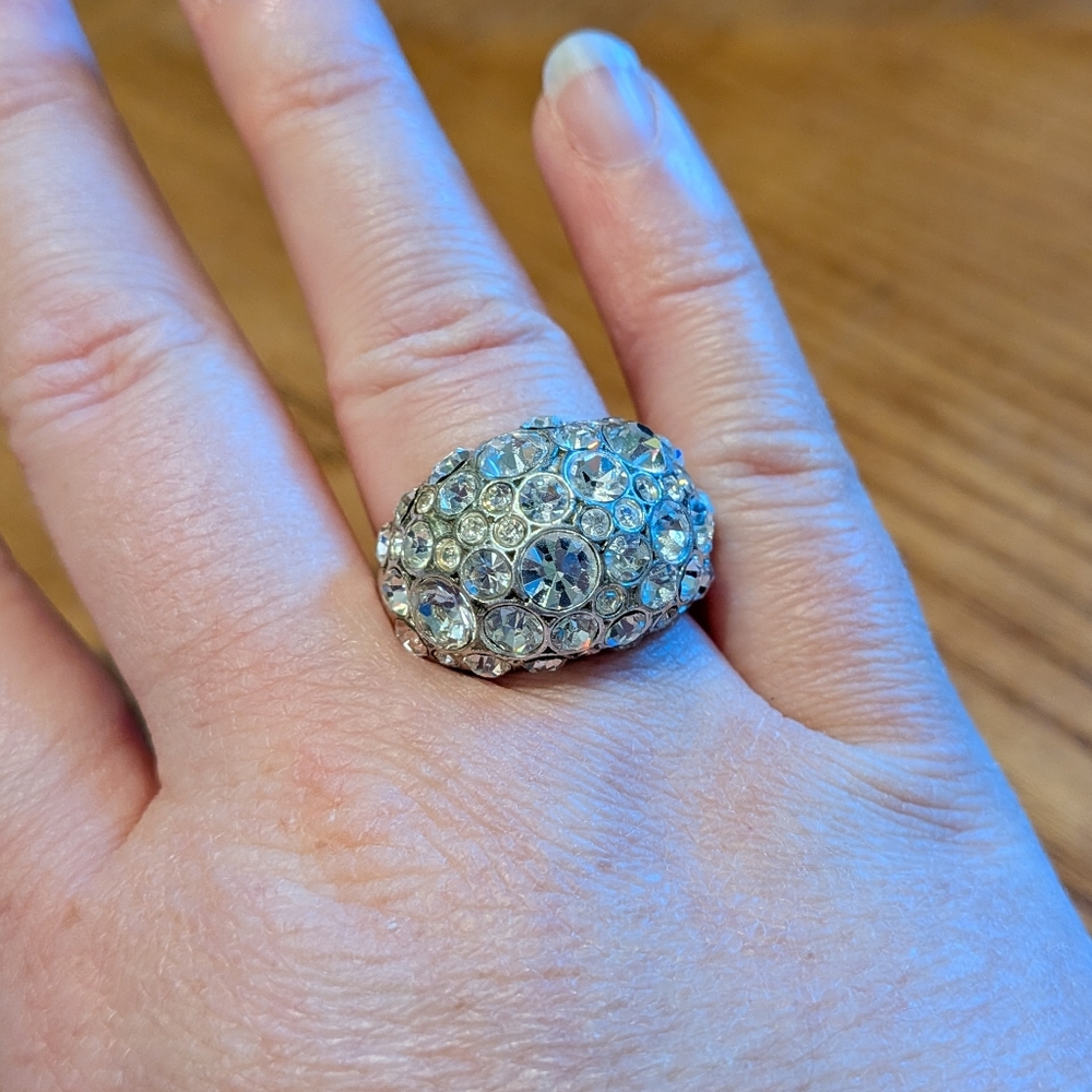 Silver Rhinestone Ring - Picture 3 of 9